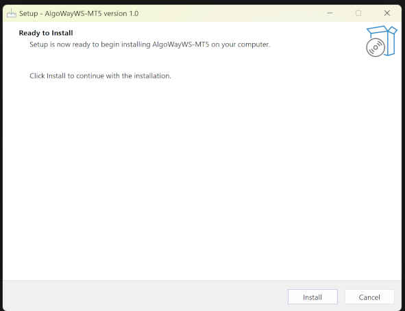 AlgoWayWS-MT5 installer step