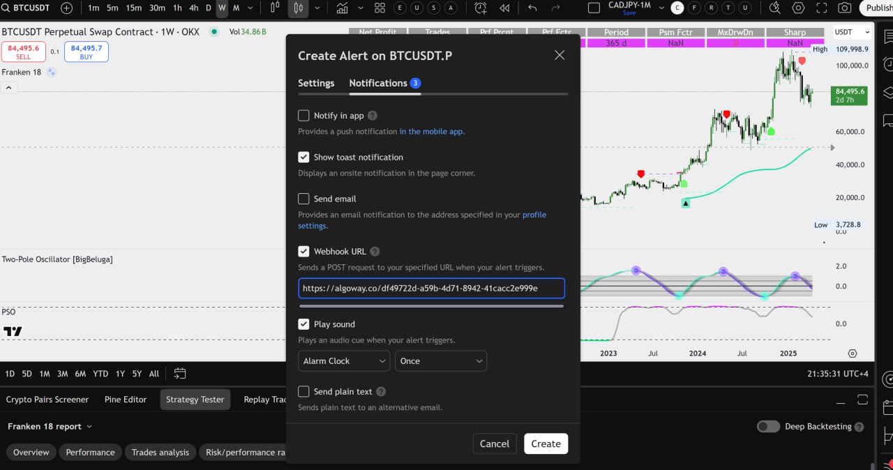 Paste Binance JSON alert message into TradingView