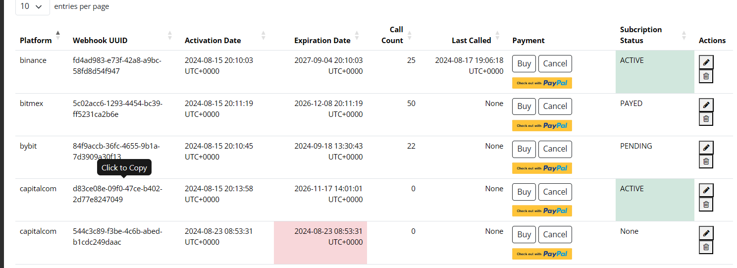 Add a webhook in AlgoWay for Capital.com